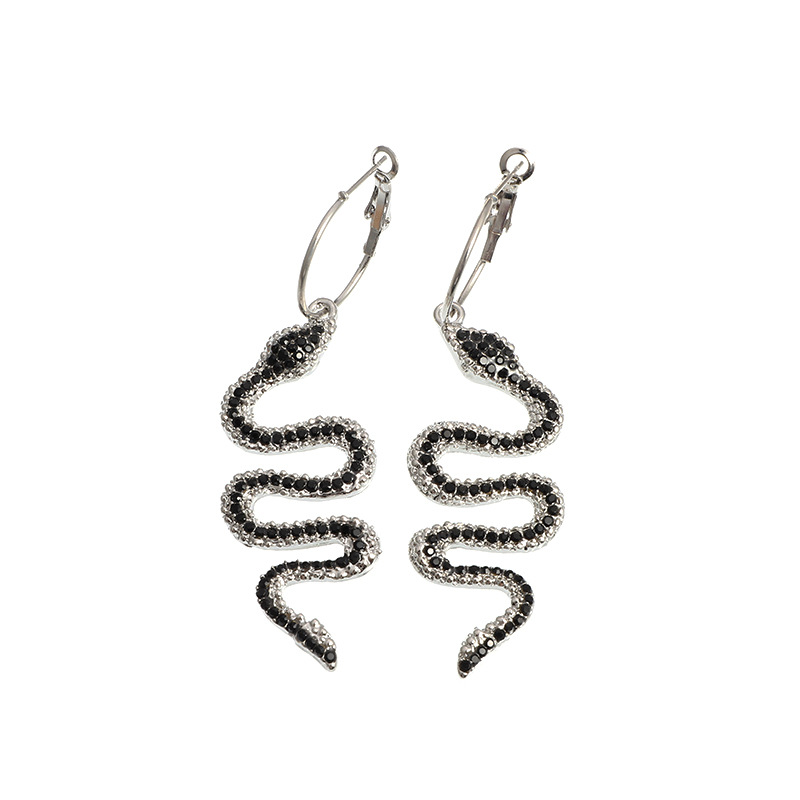 Fashion Jewelry Exaggerated Fashion Metal Diamond Snake Element Earrings Personality Wild Metal Earrings Wholesale Nihaojewelry display picture 4