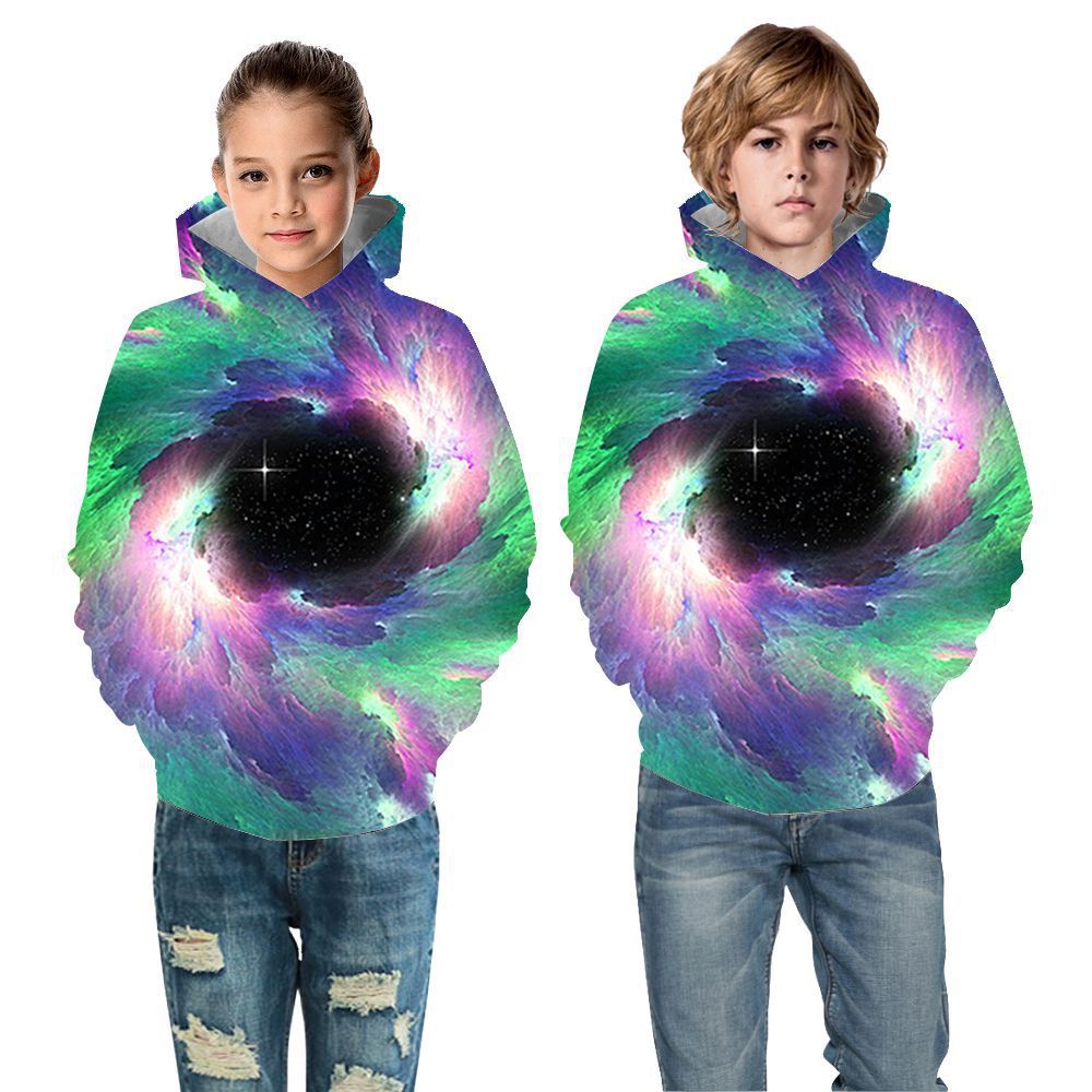 3D-Cartoon-Kapuzenpullover für Kinder, Mädchen, Jungen, Sterndruck