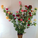 Моделирование 9 голов фланель роуз высокая моделирования флокирование Фальшивый цветок высокая ветвь бык роуз ручной работы цветок моделирование Шелковый цветок