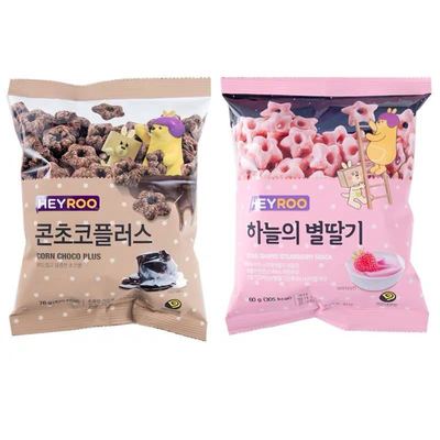 Full container the republic of korea Imported HEYROO chocolate Five-pointed star doughnut 76g Wholesale snacks