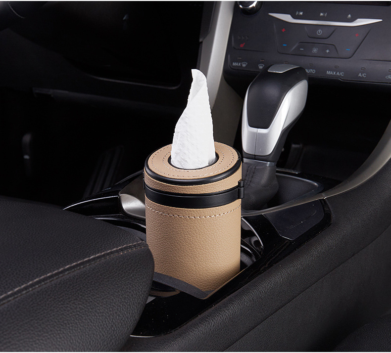 Car Tissue Box Armrest Box Leather Car Paper Tray Cover Multifunctional Seat Car Tissue Box Storage Bag And Storage Box display picture 2
