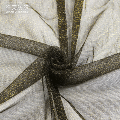 Bright silk nylon Mesh cloth Gold Line Hexagonal No bomb fashion stage Costume Jacobs Fabric