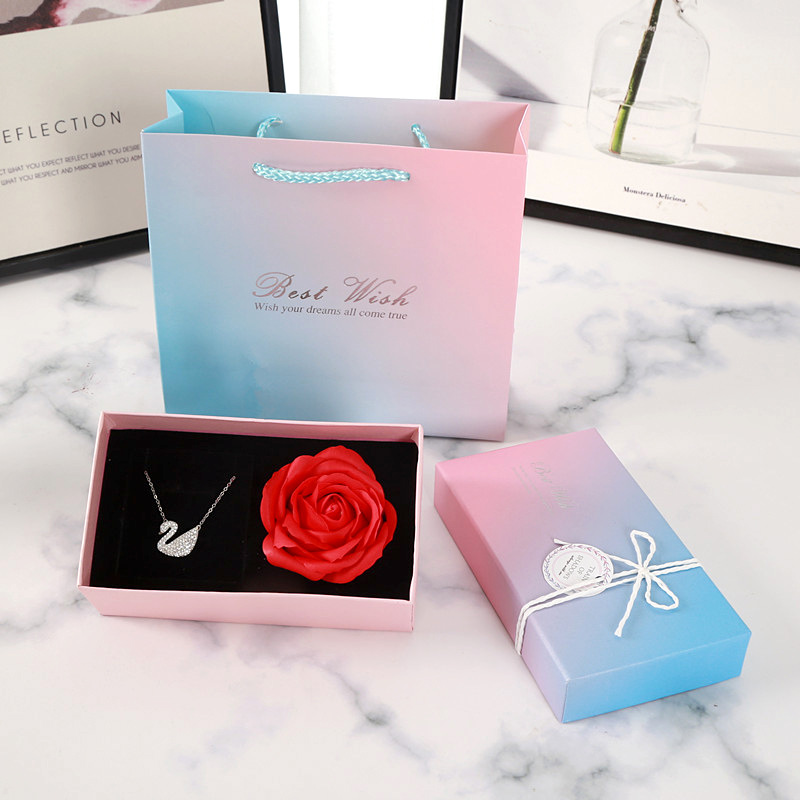 现货玫瑰花天地盖首饰盒 永生花饰品礼盒 创意情人节礼物厂家直销|ms