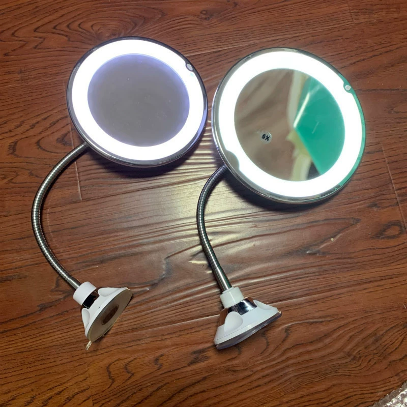 10-кратное увеличительное стекло с трансграничным светодиодным заполняющим светом, зеркало для макияжа, туалетное зеркало, зеркало красоты с подсветкой, зеркало для ванной комнаты с присоской