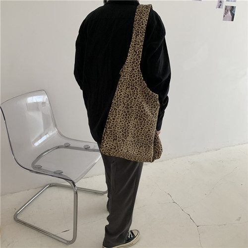 Women's bags new Korean style crossbody shoulder bag canvas bag animal texture crossbody large capacity shopping bag bags