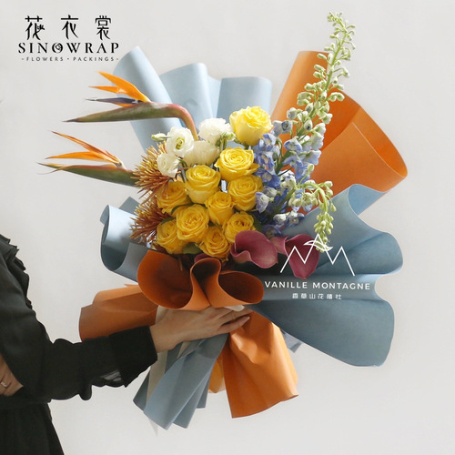 New flower clothes product Fenghua series solid color roll waterproof paper with good toughness Korean flower packaging bouquet material