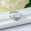 Fresh bamboo retro ring for beloved suitable for men and women, silver 925 sample, Japanese and Korean, Korean style