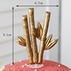 Soft pottery Golden Bamboo-Golden Peach-Red Life Bamboo Cake Baking Decoration