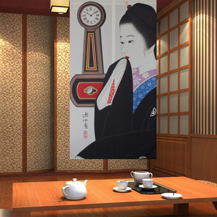 Factory direct Japanese fabric digital heat transfer printing door curtain traditional Japanese style partition thickening