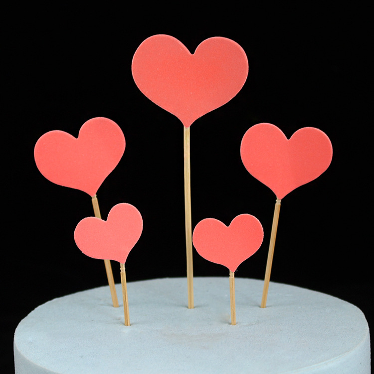 橙红爱心五只装不闪