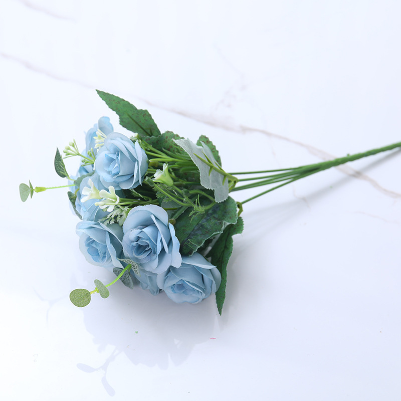Suministro transfronterizo de flores artificiales de eucalipto persa falsa decoración de flores moderno simple decoración floral ramo de rosas