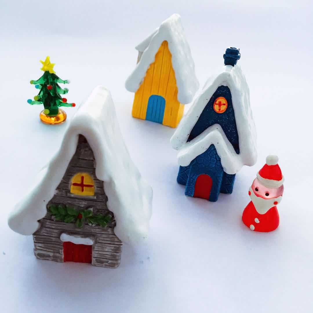 圣诞i装饰品摆件树脂工艺品礼物创意圣诞房子家居小礼品|ms