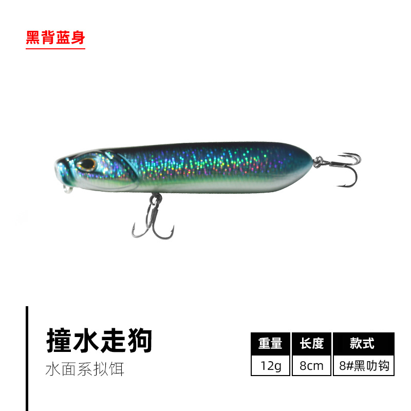 2 Pcs Popper Fishing Lures Hard Baits Bass Trout Fresh Water Fishing Lure