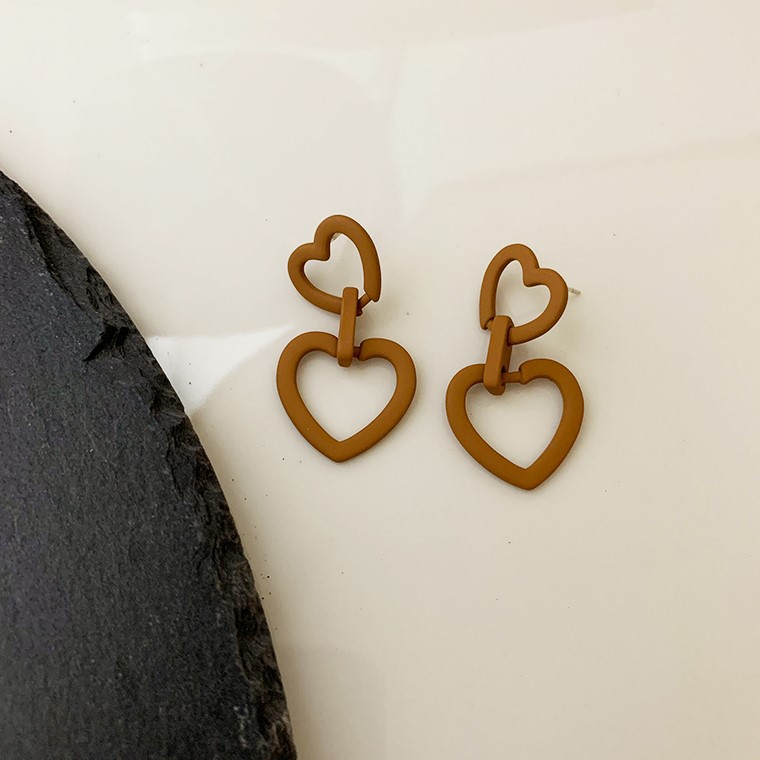 1 Pair Fashion Heart Shape Copper Plating Women's Drop Earrings display picture 2