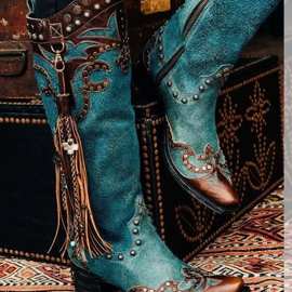 2020年新款时装靴长靴流苏靴女靴民族风大码