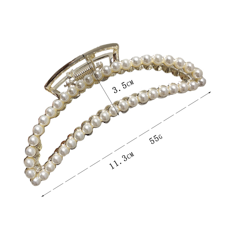 Korea's Alloy Rhinestone Pearl Hair Clip display picture 1