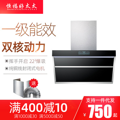 廠家直銷恒福好太太油煙機家用大吸力抽油煙機排油煙機雙電機跨境