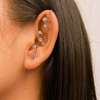 Silver piercing, zirconium, earrings, wide color palette, wholesale