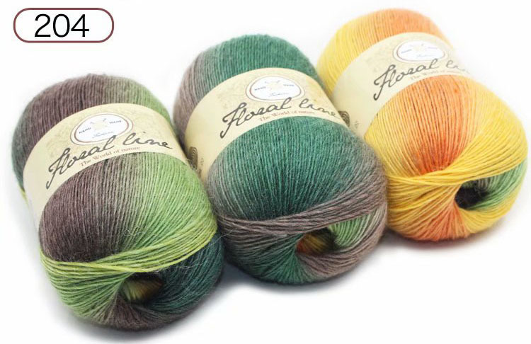 Una sola hebra sección teñida hilo degradado color lana tejida a mano bufanda sombrero lana Arco Iris lana al por mayor