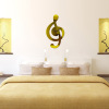 Creative fashion notes mirror living room hanging bell 3D personalized wall clock acrylic wall clock