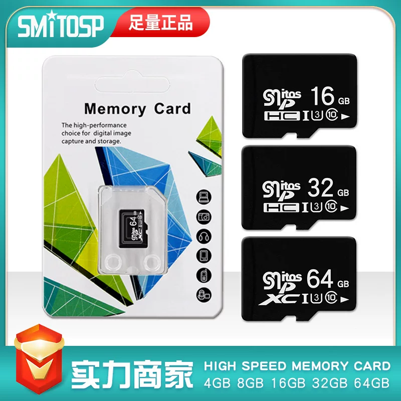 microSD карта памяти (SMITOSP), высокая скорость, объёмы 128 МБ–256 ГБ