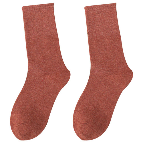 New spring socks, women's trendy solid color mid-calf socks ins pile socks ins trendy socks