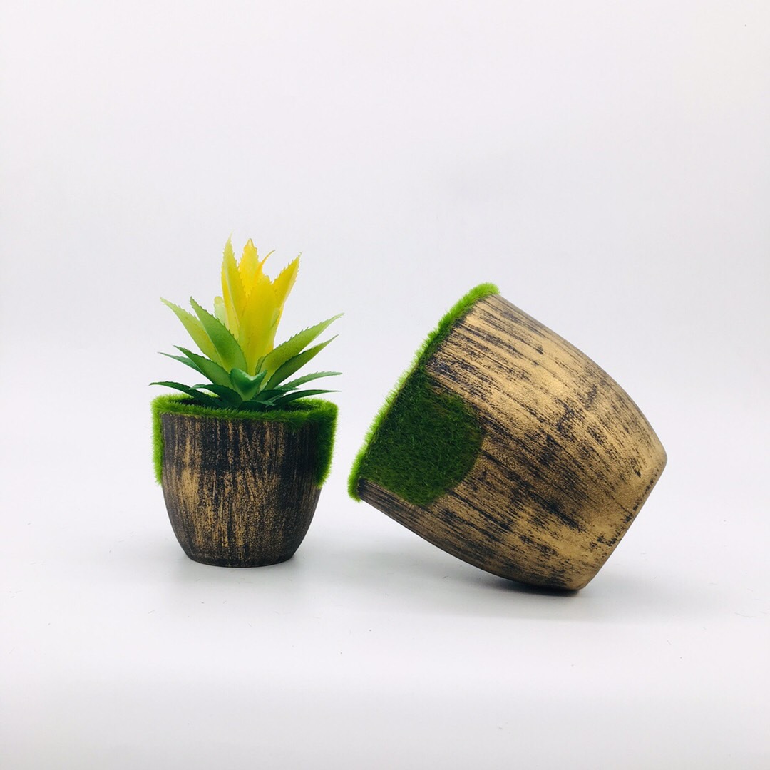 The manufacturer supplies simple and retro simulated flower arrangements, round flowerpots and plastic velvet flower POTS detail image 3