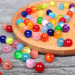 Factory Direct Sale Cheongsam Imitation Jade Buttons Resin Round Pearled Buttons, Shirt Chiffon Imitation Glitter Beads Accessory