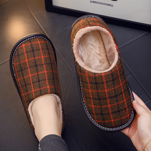 秋冬季棉拖鞋女情侣毛绒情侣室内家居家用保暖防滑带跟全包男冬天