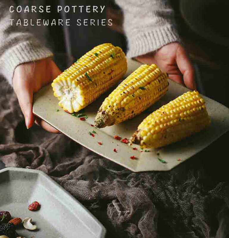 Japanese-style rectangular cold dish plate stoneware handmade refreshment plate B & B hotel sushi plate retro nostalgic photo