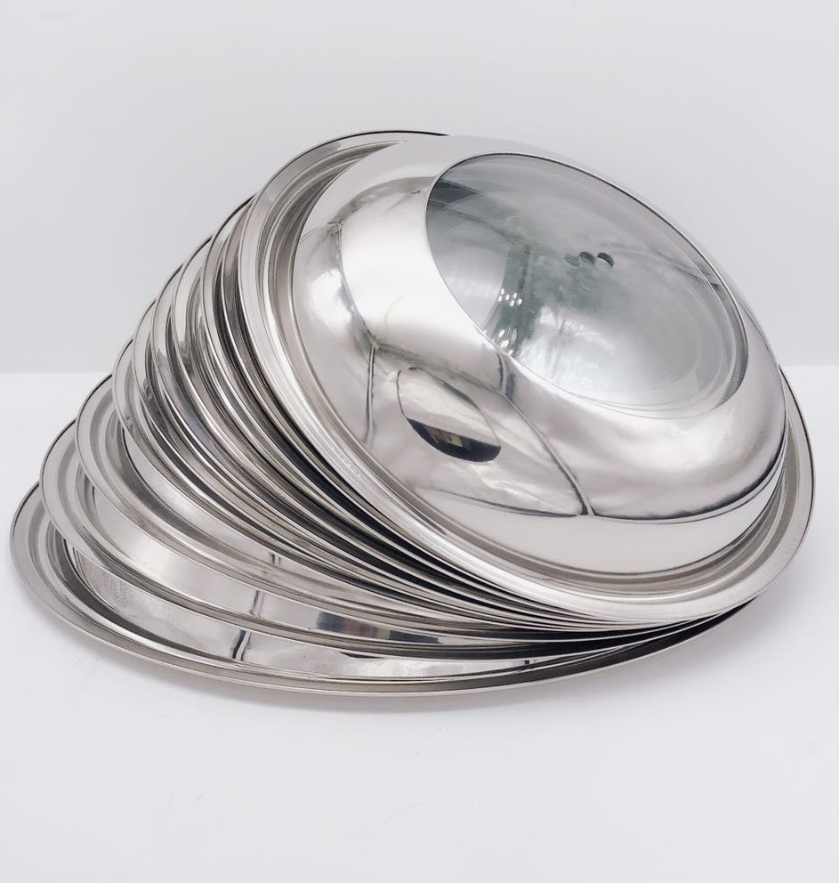 批发供应加厚不锈钢锅盖组合钢化玻璃盖炒锅盖可LOGO|ms