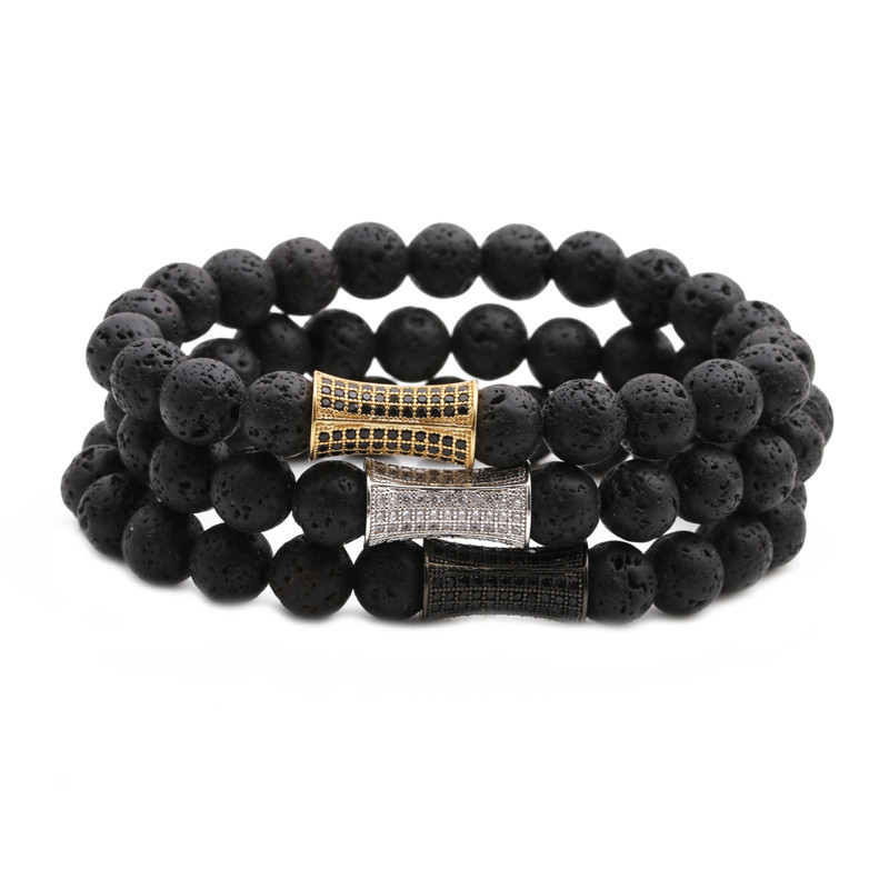 hot sale volcanic stone small waist bracelet beaded DIY menu0027s ladies bracelet wholesale nihaojew