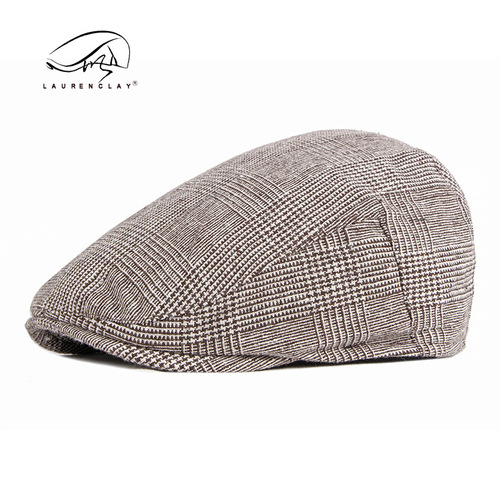 Foreign trade hat spring and autumn new plaid beret men's British retro literary casual progressive hat women's peaked hat