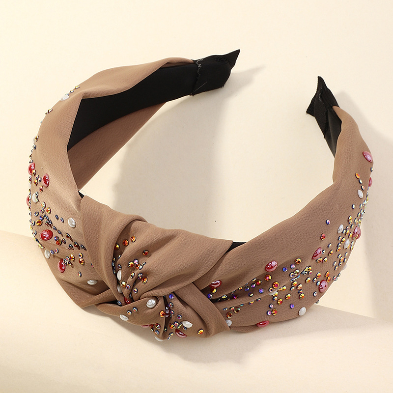 Korean  New Wide-brimmed Solid Color Fabric Headband display picture 9