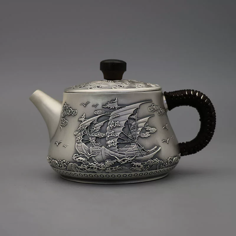 Teapot, tea set, cigarette holder, 999 volume, silver 999 sample
