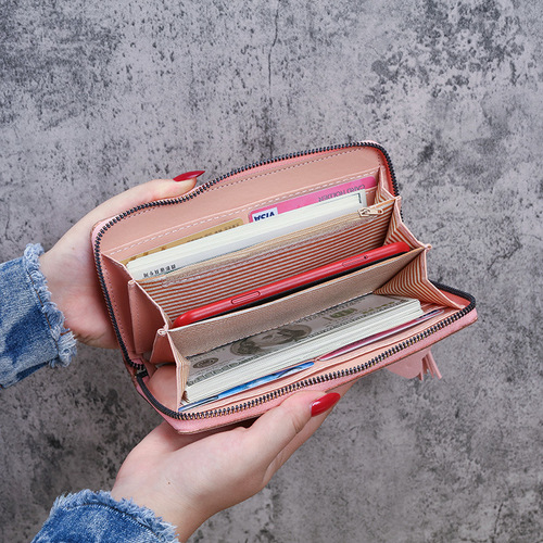 2020 New Tri-fold Long Wallet Women's Clutch Women's Fashion Korean Style Bear Zipper Wallet Bag Wallet