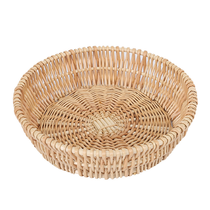 Plato de fruta plato creativo ins Nordic tejido a mano de ratán sala de estar supermercado pantalla cesta de verduras cesta de pan al vapor