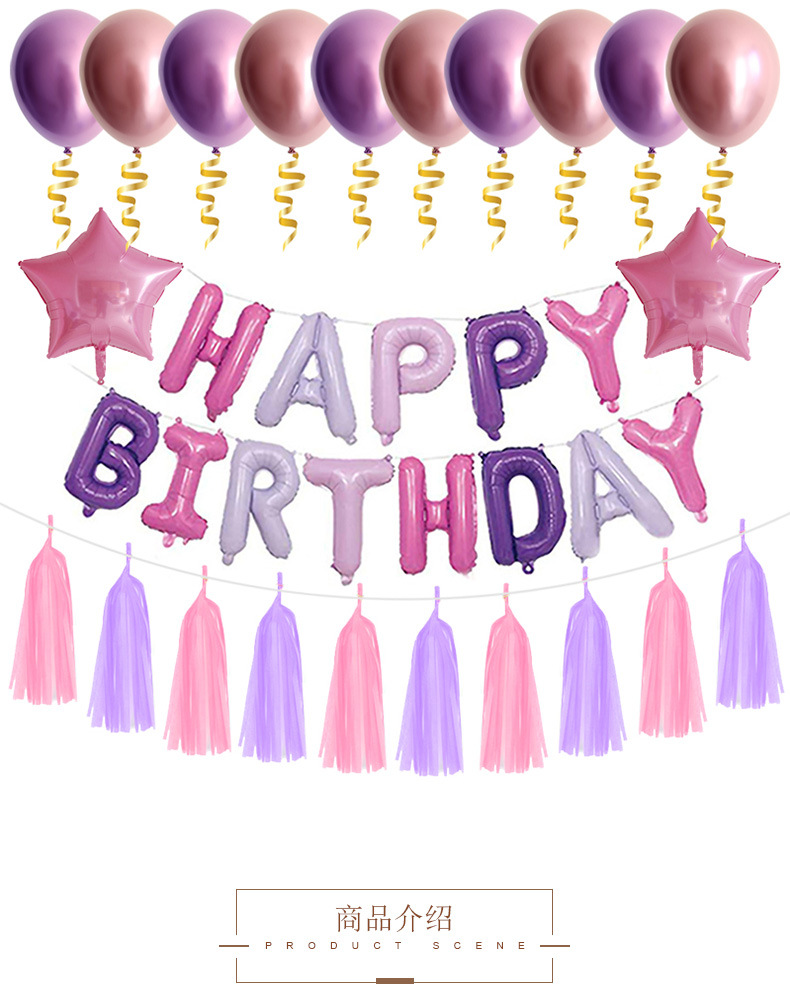 Happy Birthday Letter Aluminum Film Balloon Set display picture 1