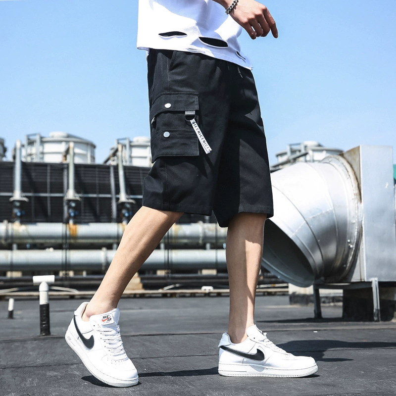 Камуфляжные повседневные шорты, мужские Пятиточечные брюки, летние тонкие прямые комбинезоны, свободные бриджи для толстых парней больших размеров