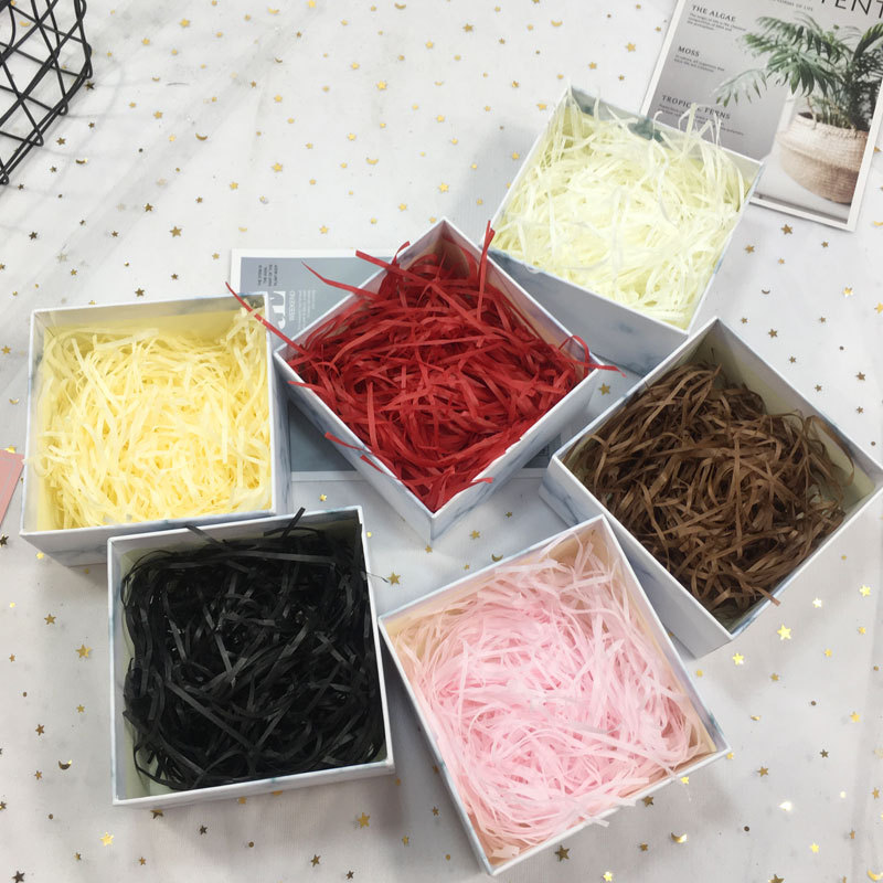 拉菲草礼盒填充物彩色碎纸丝喜糖盒装饰配件厂家直销量大优惠