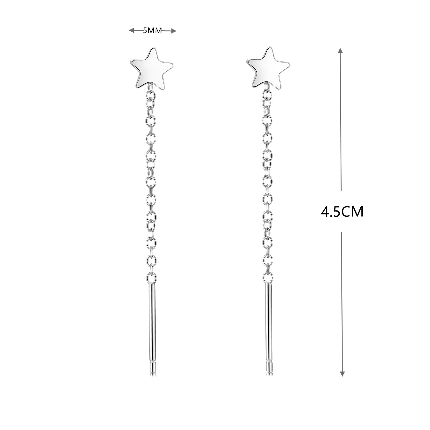 5g Weight 925 Sterling Silver Ear Needle Material Ear line Classification 1 Pair Quantity Holiday, Daily Occasion 925 Sterling Silver Material Geometric, Star, Heart Shape Pattern Women's Gender Casual, Simple Style Style 1 Pair 925 Sterling Silver Geometric Star Heart Shape Ear Line 7