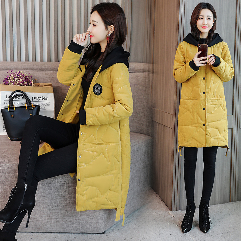 连帽棉服女2020冬季中长款加厚保暖棉袄韩版修身百搭羽绒棉衣外套
