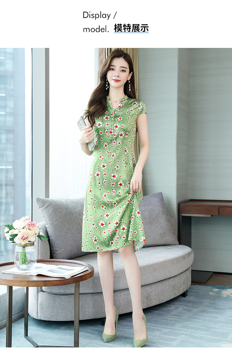 B4269 3010K VÁY ĐẦM LIỀN THÂN NỮ HANTDC MÙA HÈ HỌA TIẾT HOA CỔ CHỮ V THỜI TRANG NỮ LỤA TƠ TẰM G06 SẢN PHẨM MỚI