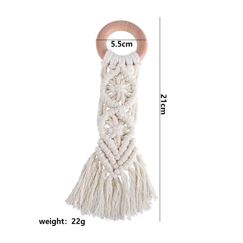 Bebé creativo haya juguete mordedor nuevo hecho a mano tejido algodón cuerda juguete infantil dientes molienda palo