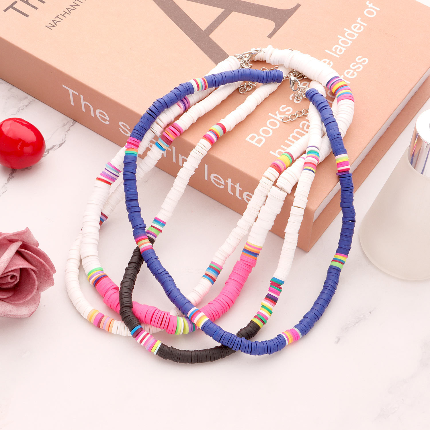 Fashion Casual Style Colored Soft Ceramic Choker Necklace Fashion 6mm Disc Necklace Wholesale Nihaojewelry display picture 14