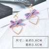 Japanese retro earrings heart shaped heart-shaped with bow from pearl, Korean style