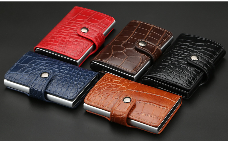 Men's Plaid Magnetic Buckle Card Holders display picture 1