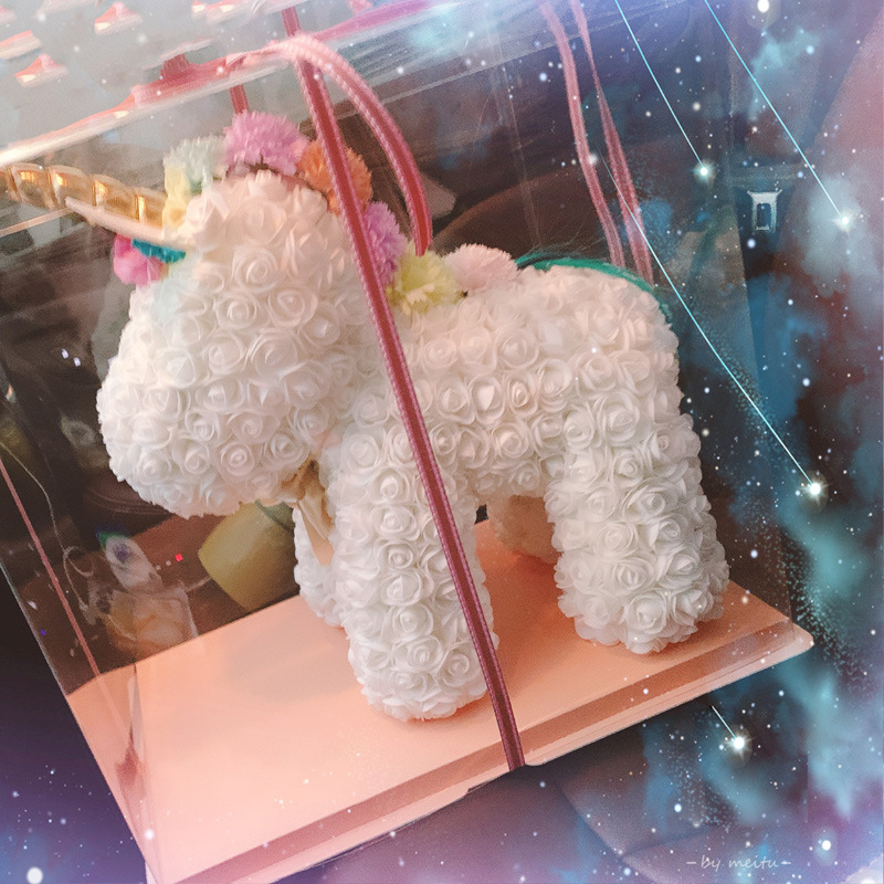 Flor eterna unicornio Rosa oso Día de San Valentín caja de regalo caja vacía caja de embalaje caja de regalo de cumpleaños caja de regalo
