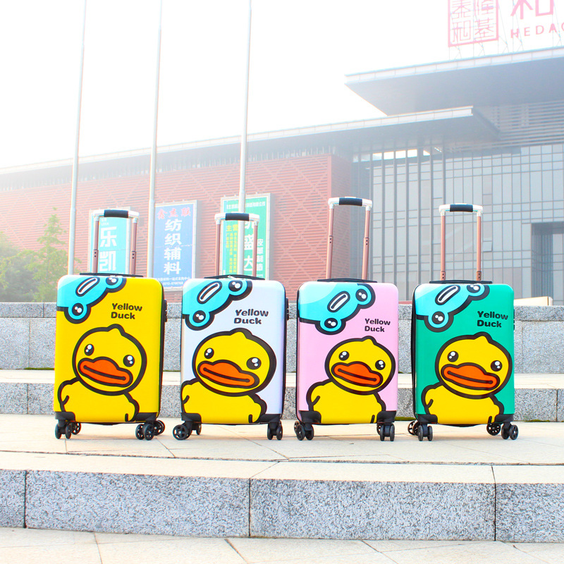 20寸拉杆箱礼品箱壳定制鸭子卡通万向轮密码箱小学生中学生印logo|ms