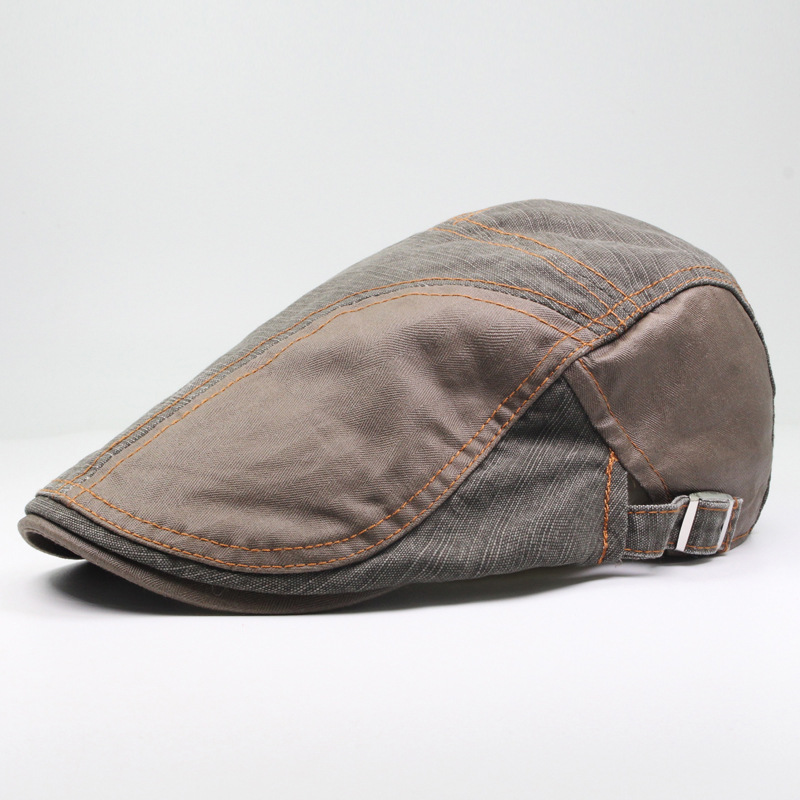 Neue lässige Patchwork-Entenschnabelmütze aus reiner Baumwolle, Sommer-Barett für Herren, Sonnenschutz, atmungsaktiv, modische Mütze_voghion.com